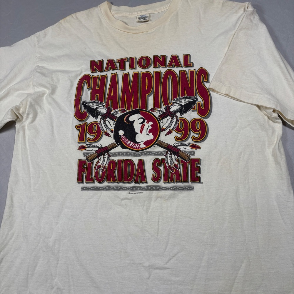 Ruppshirts T-Shirt Mens XXL White Florida State 1999 National‎ Champions Vintage